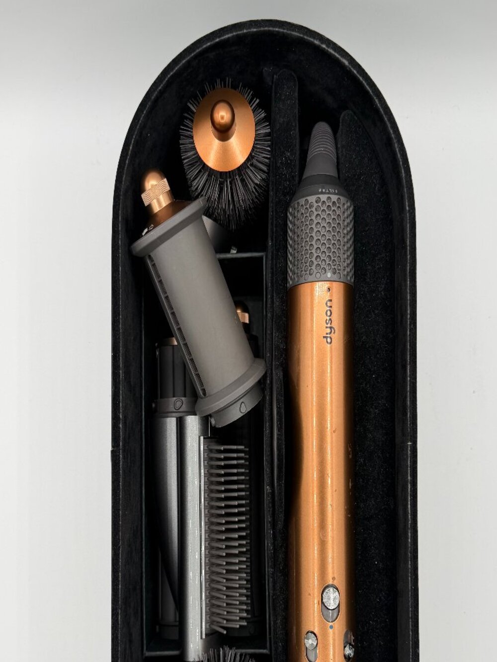 Dyson Airwrap i.d. Straight+Wavy HS05 Amber Silk Complete Set w/ Case Used